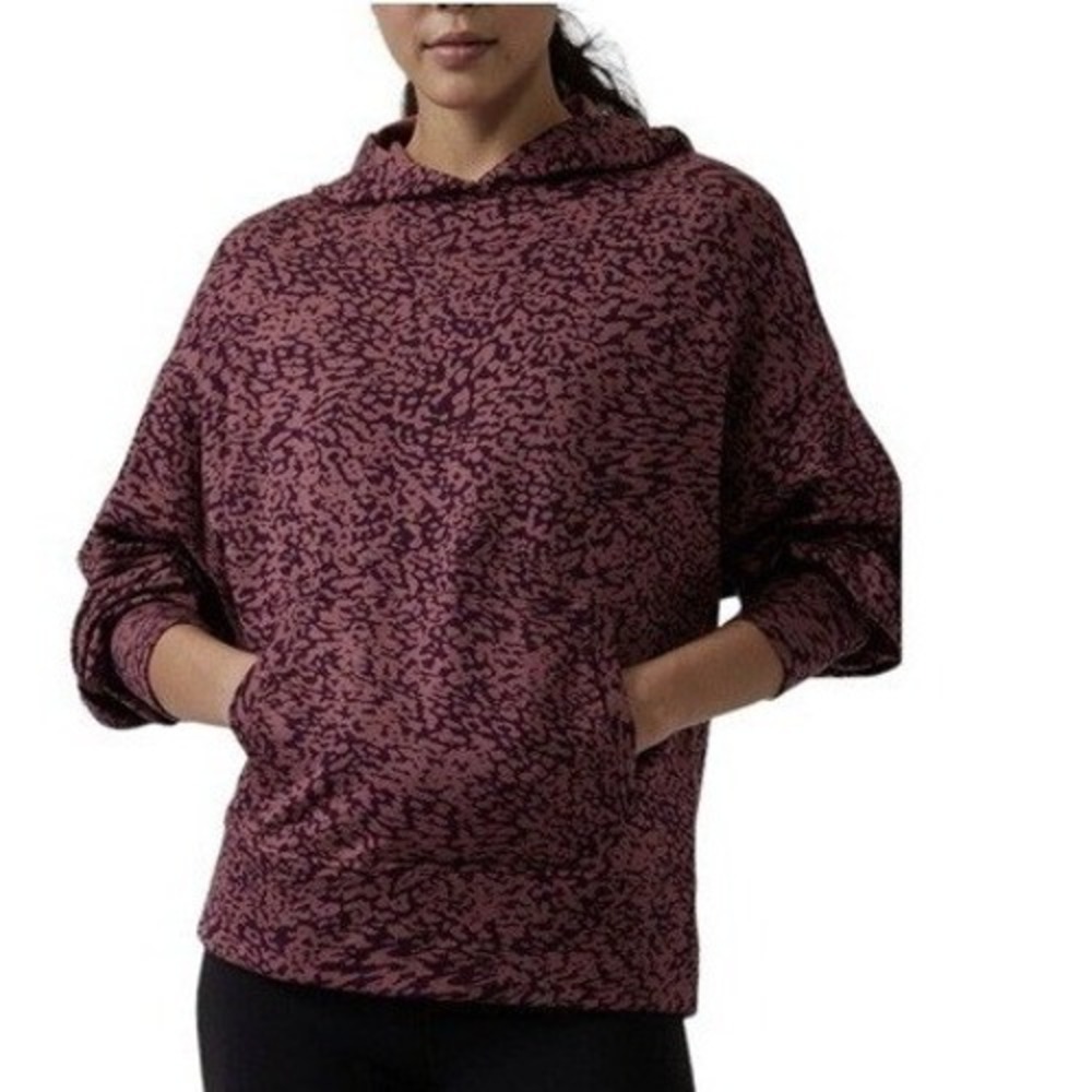 Athleta Women's Twany Rose Printed Balance Ocelot Spot Hoodie Sweatshirt Size M